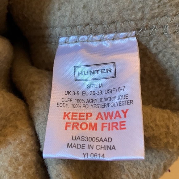 Hunter boot socks Tan neon green woven top fleece M EUC - Picture 5 of 6